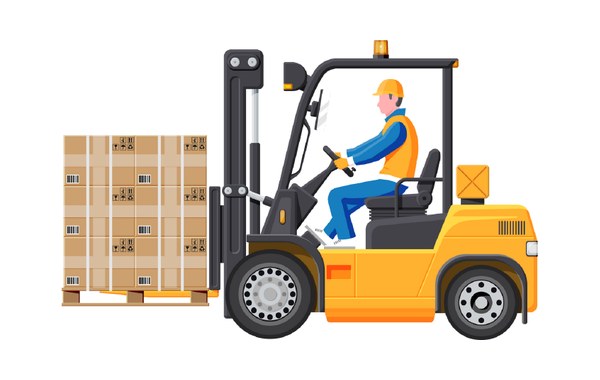 Xe nâng và tài xế bốc xếp Hùng Minh